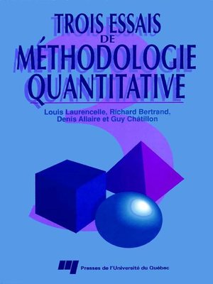 cover image of Trois essais de méthodologie quantitative